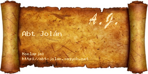 Abt Jolán névjegykártya